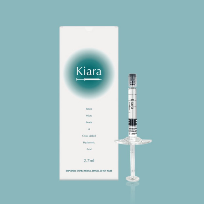Kiara HA kutusu ve kullanıma hazır şırıngası; üreticinin Lidocaine ambalajı
